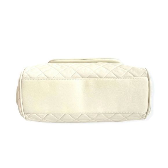 Chanel Caviar Skin Shoulder Bag Decacoco Cream Silver Metal Fittings - Picture 3 of 5